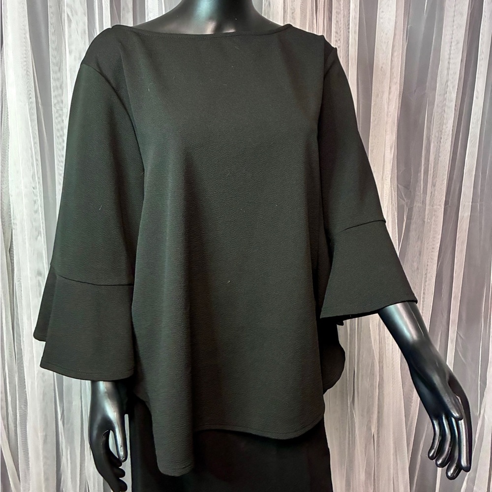 Green Envelope Black Women's Blouse